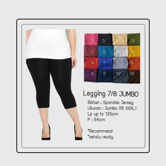 Legging Pendek Jumbo Bahan Jersey