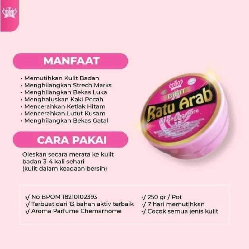 Bibit Ratu Arab / Ratu Arab Original / Handbody Pemutih / Handbody Racikan