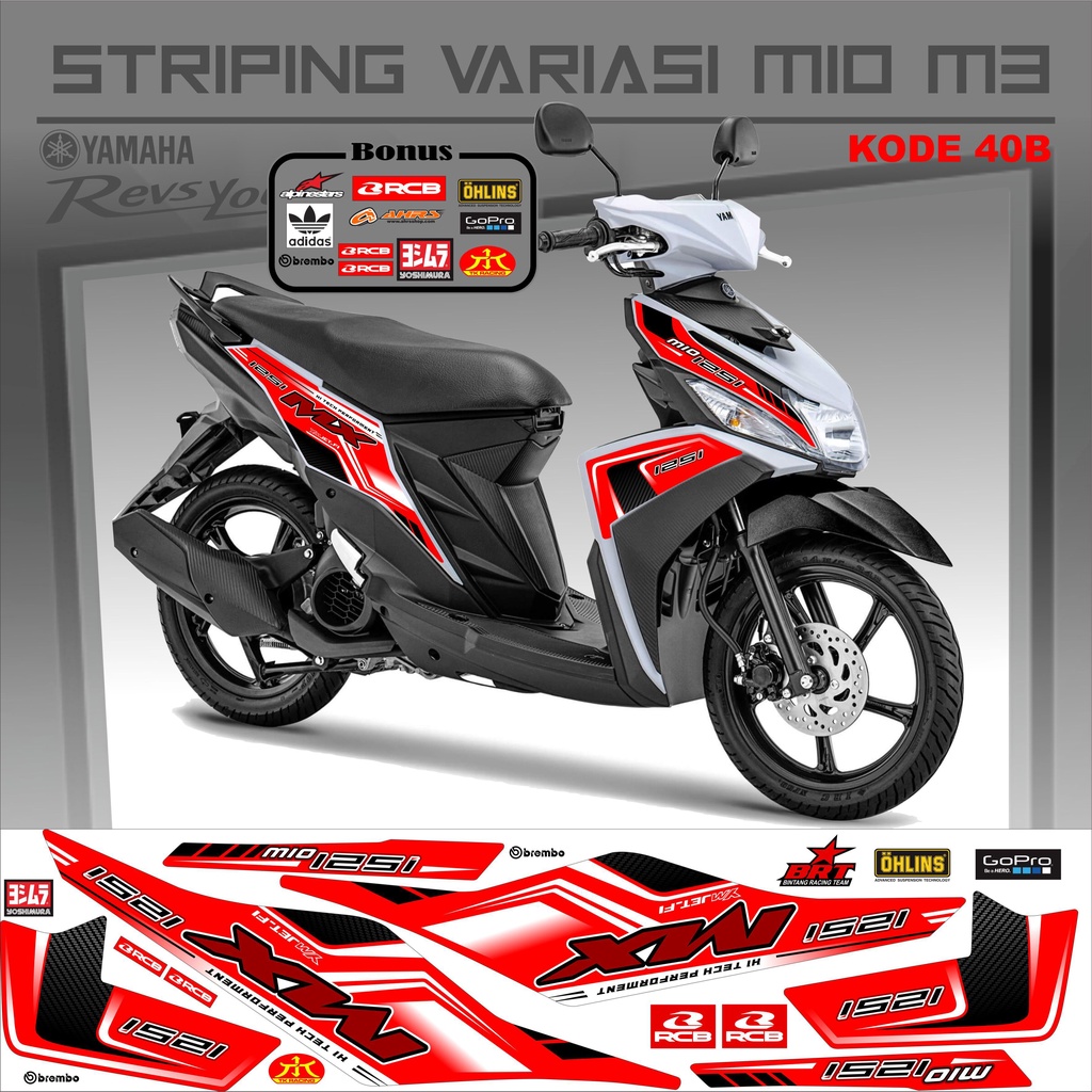 Striping Mio M3 Stiker Mio M3 Variasi Kode 40