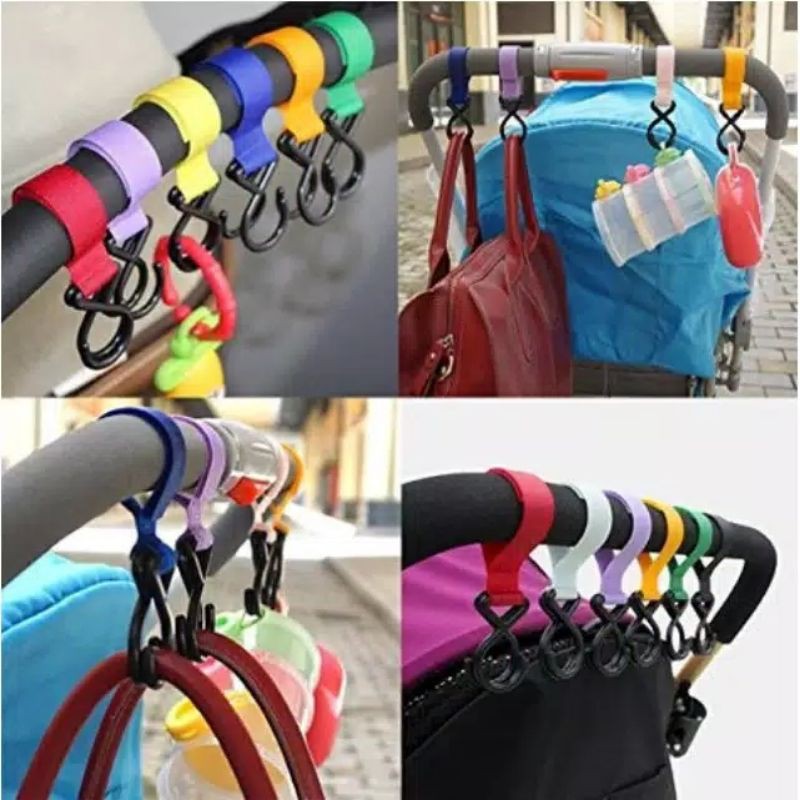 X2 Gantungan Stoller Hook Hanger Stoler Bayi Tali Pengait Barang Kereta Anak Balita Cantolan Kresek
