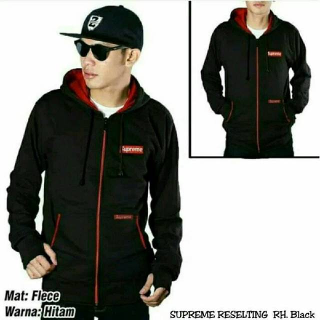 JAKET ZIPPER HOODIE SUPREME PRIA KEREN