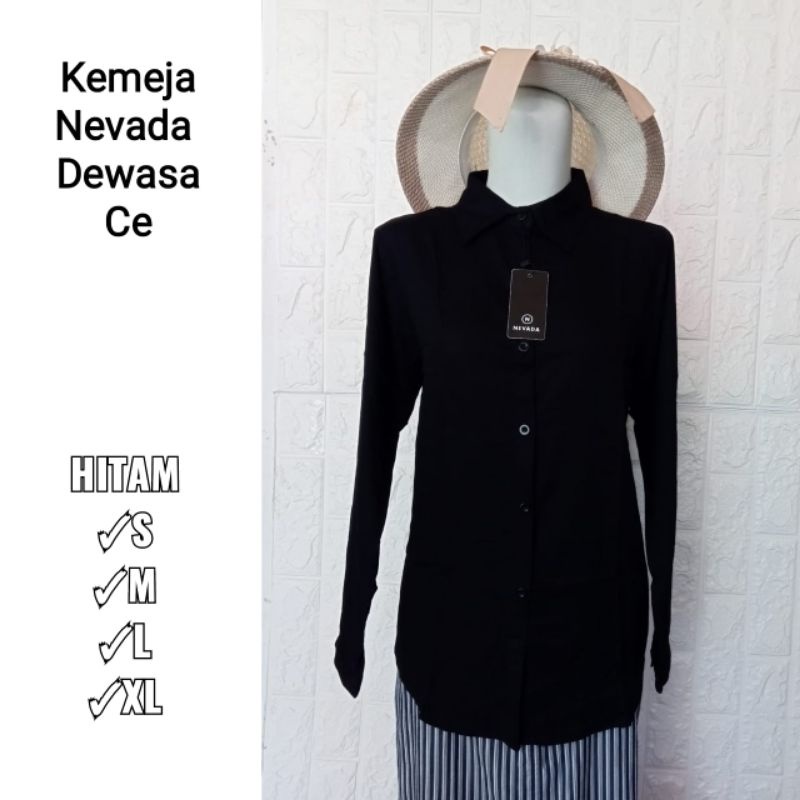 Kemeja Nevada HITAM & PUTIH polos