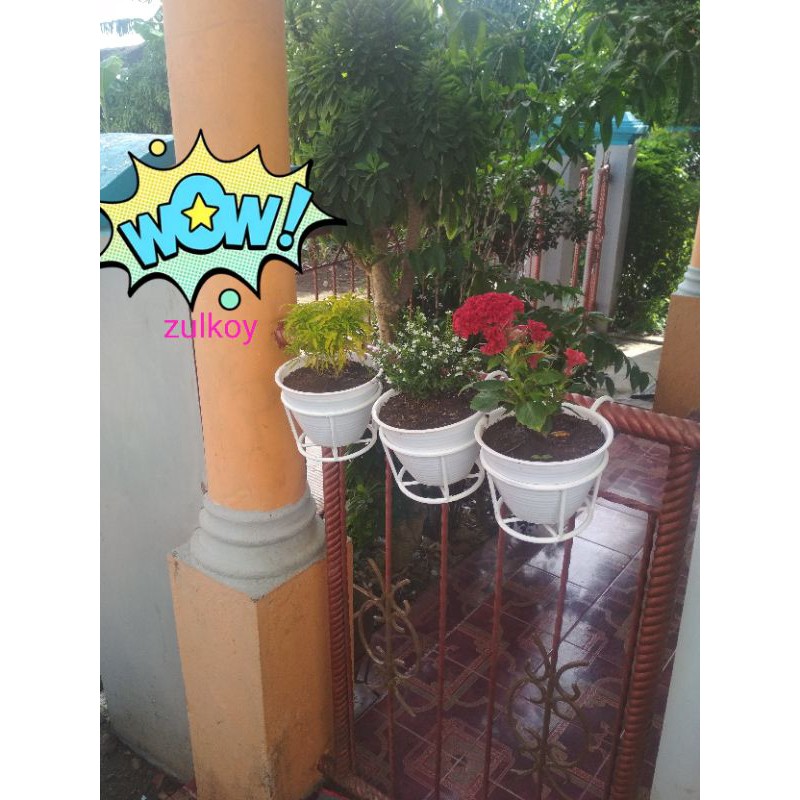 Rak Bunga gantung di pagar - rak Balkon - balkon - rak tanaman gantung pagar