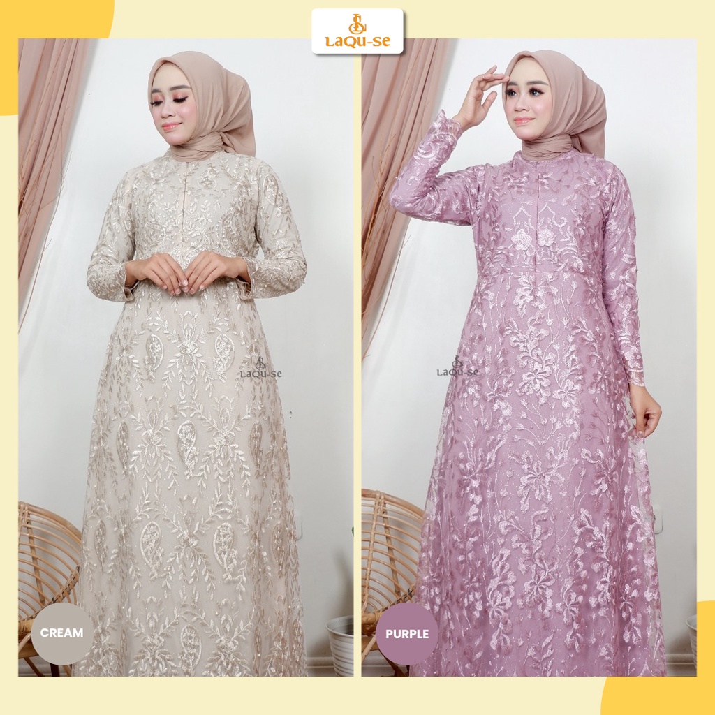 Gamis Tulle Modern Dress Pesta Wanita Busui Friendly By Laquse_Kebaya2