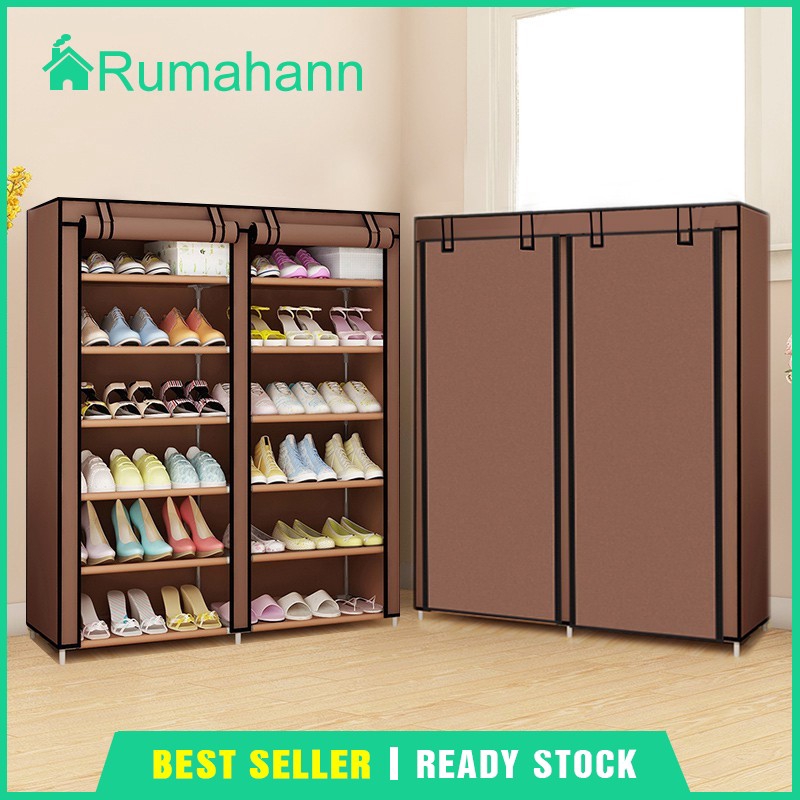 Rumahann Rak Sepatu Kain Shoe Rack 12 Susun 36 Pasang Shoes Shopee Indonesia