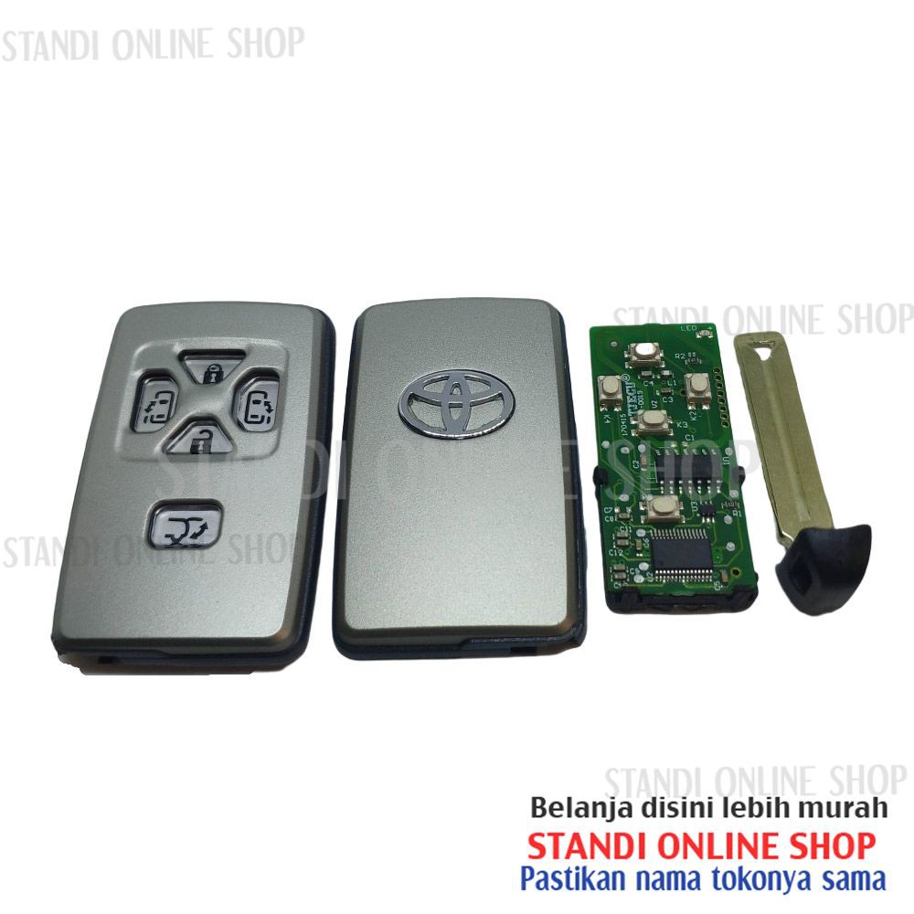 Remote Keyless Smart Key Lengkap Toyota Vellfire Lama 5 Tombol