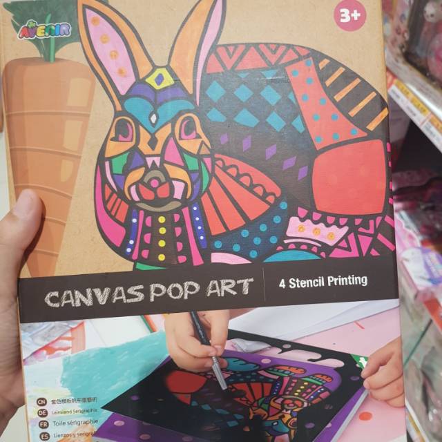 

4M Avenir Stencil Printing Canvas Pop Art Mainan Edukasi Edukatif Menggambar