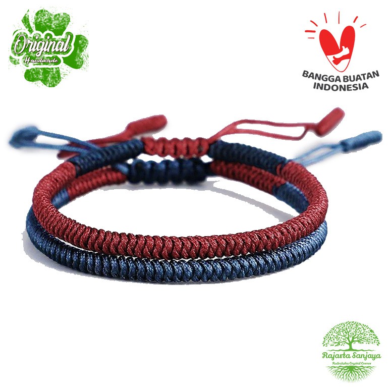 2 Pcs Tibetan Buddhist Handmade Lucky Knots Rope Bracelets Handmade