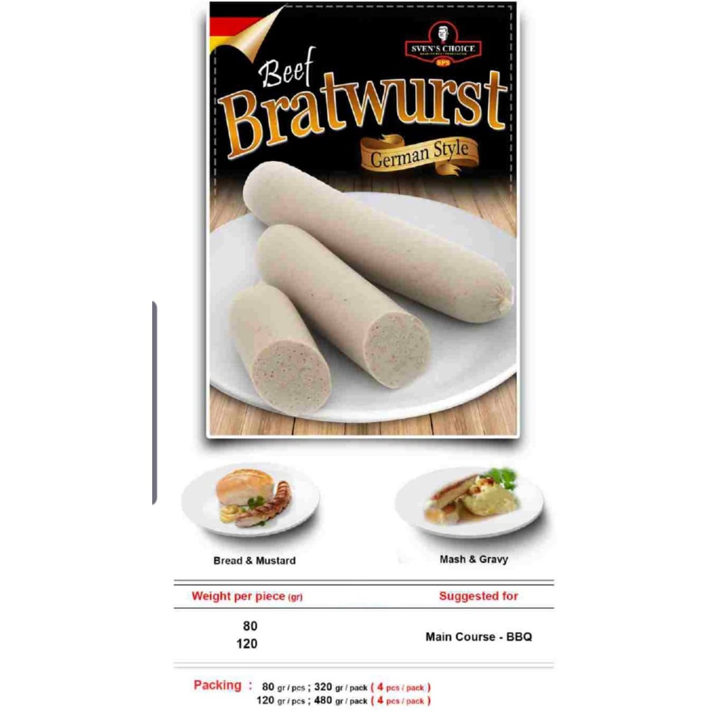 

Svens Choice Beef Bratwurst 320 Gram