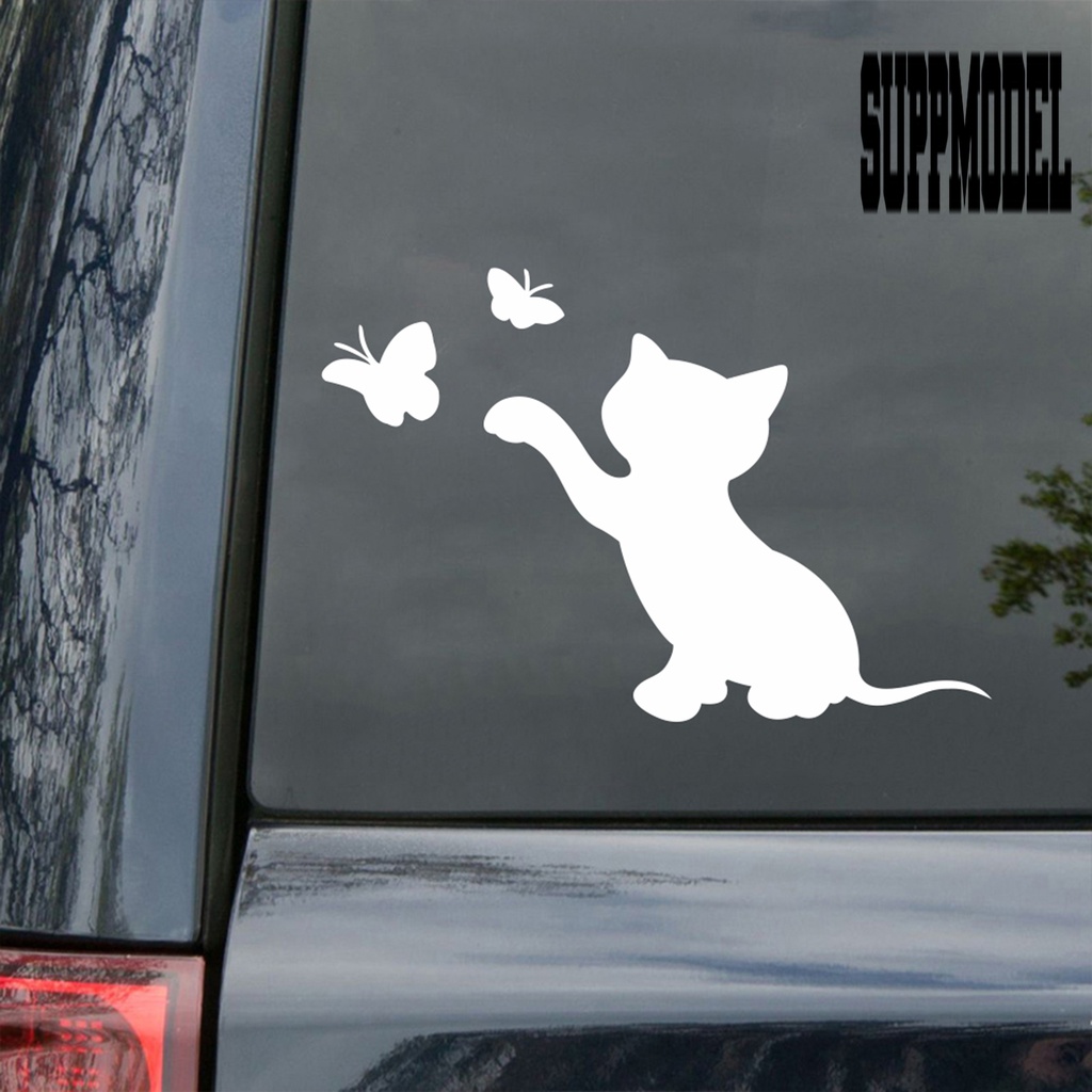 Stiker Motif Kartun Kucing Butterfly Tahan Air Untuk Mobil