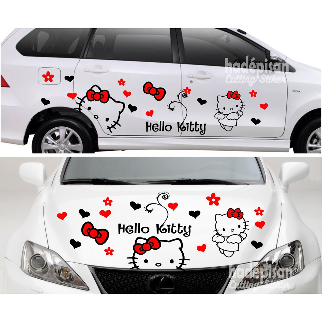 Stiker Mobil Hello Kitty Cutting Sticker Body Mobil Hello Kitty