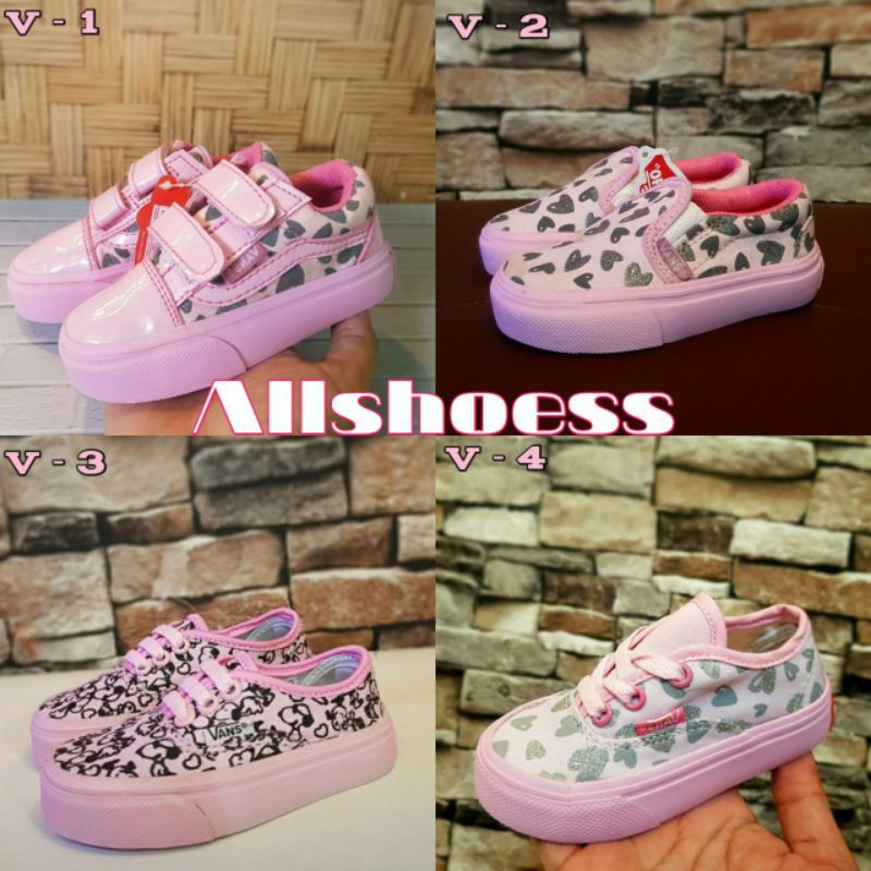 SEPATU ANAK VANS MOTIF SLIP ON SEPATU ANAK VANS PINK LOVE MOTIF TERLARIS