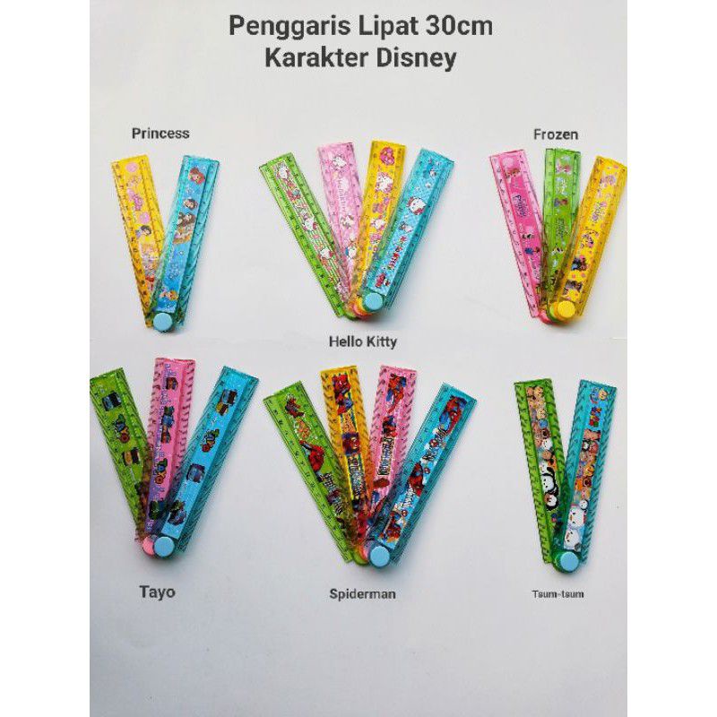 

pengaris lipat karakter//mistar karakter lipat//pengaris 30cm