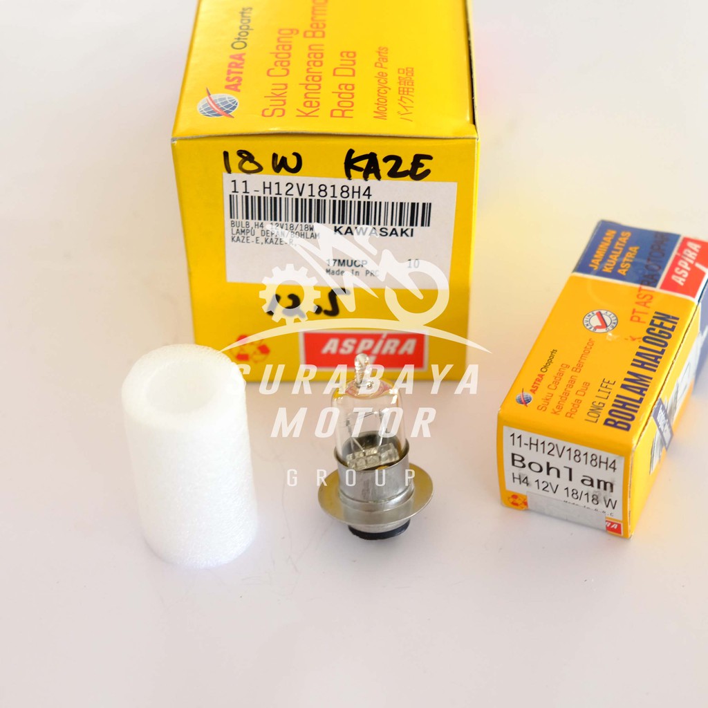 Bohlam Lampu Depan Motor 18W Aspira Kaze 12V Utama Sepeda