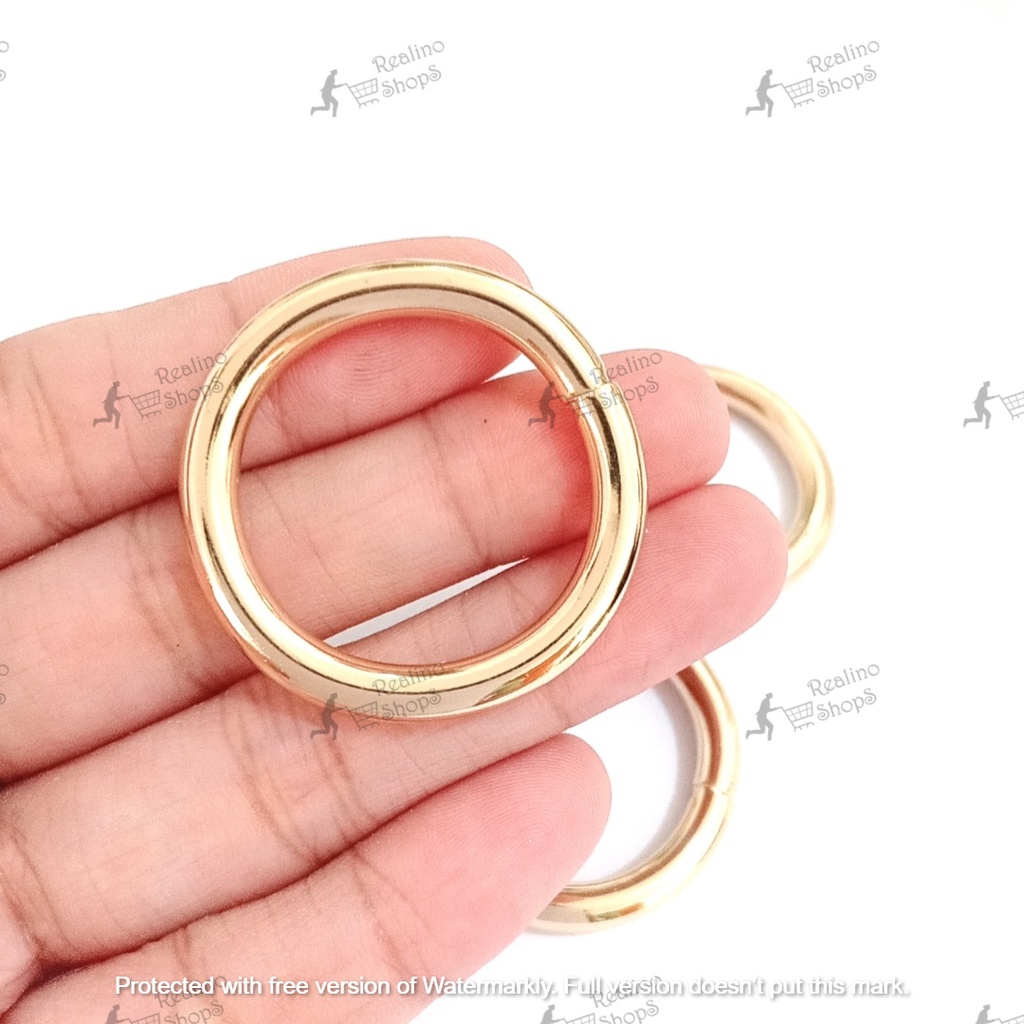 RING BULAT/RING O - 2.5CM EMAS MUDA (KUALITAS TEBAL)