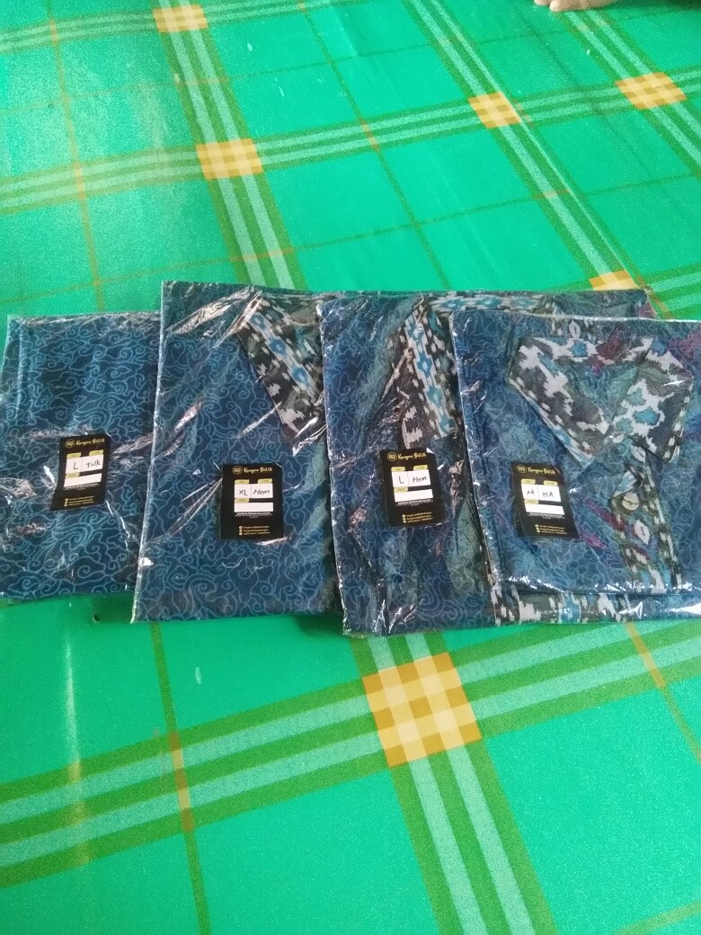 Baju Couple Keluarga Batik Kondangan Motif Mega Mendung Biru By Kangen Batik Pekalongan
