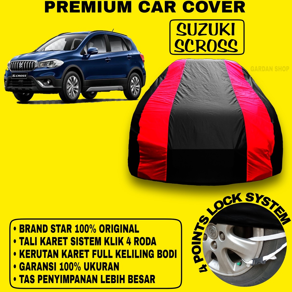 Body Cover SUZUKI SCROSS Sarung Strip MERAH Penutup Bodi Mobil Suzuki Scross Waterproof PREMIUM