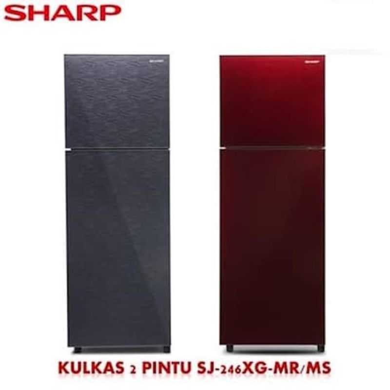 SHARP SJ-326XG KULKAS 2 PINTU TEMPER GLASS SJ326XG