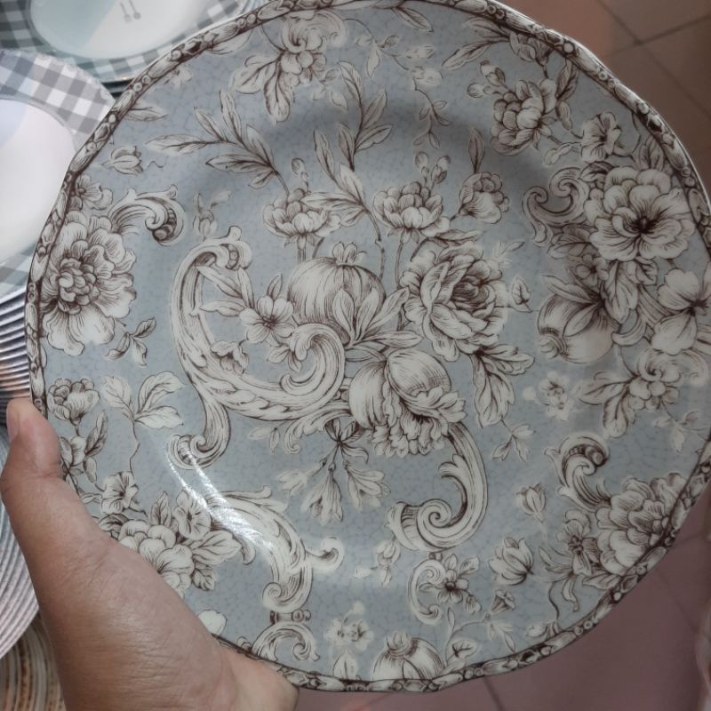 ROSE GREY PIRING MAKAN SALAD PLATE/PIRING LUCU/PIRING SANGO/PIRING MAKAN/PIRING HIAS