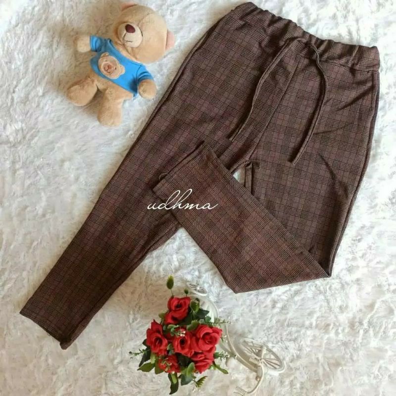 BISA COD CELANA LUNA JUMBO MOTIF TARTAN//CELANA BAGGY MOTIF KOTAK