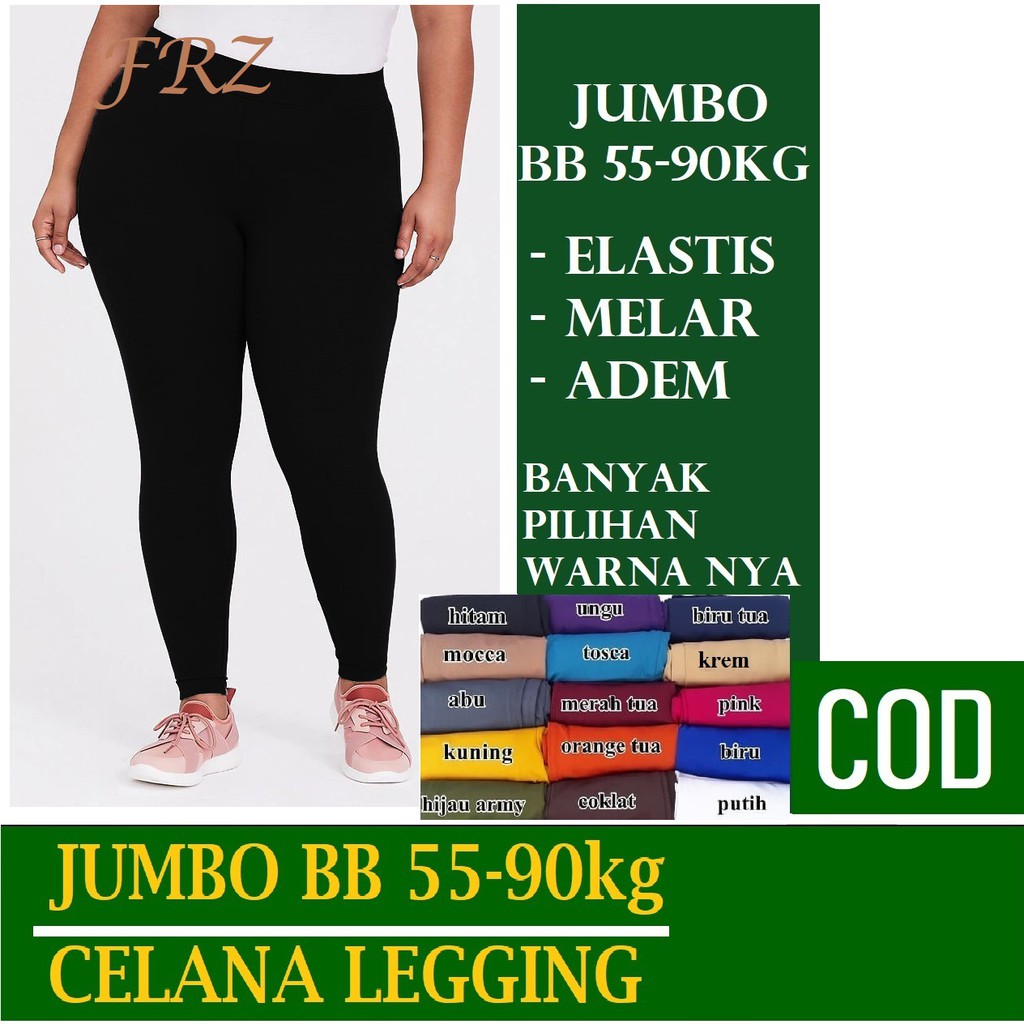 Jual Celana Legging Panjang Jumbo Bb 55 90 Kg Xl Xxl Spandek Adem Leggings Leging Lejing