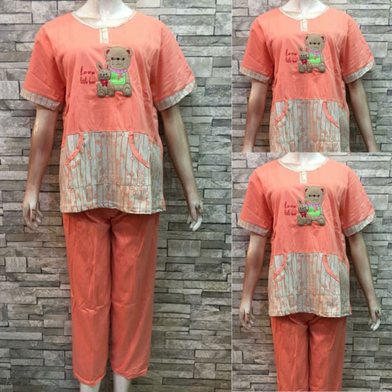 CP SIELIE WARNA | BAJU TIDUR DEWASA| PIYAMA | COD-6011 Orange