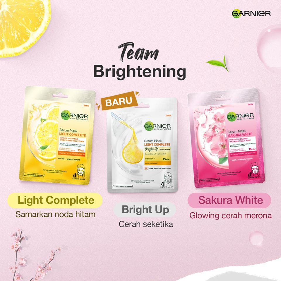 SALE GARNIER Serum Mask Light Complete Bright Up Sakura White Garnier Men Power White Skin Care Mask