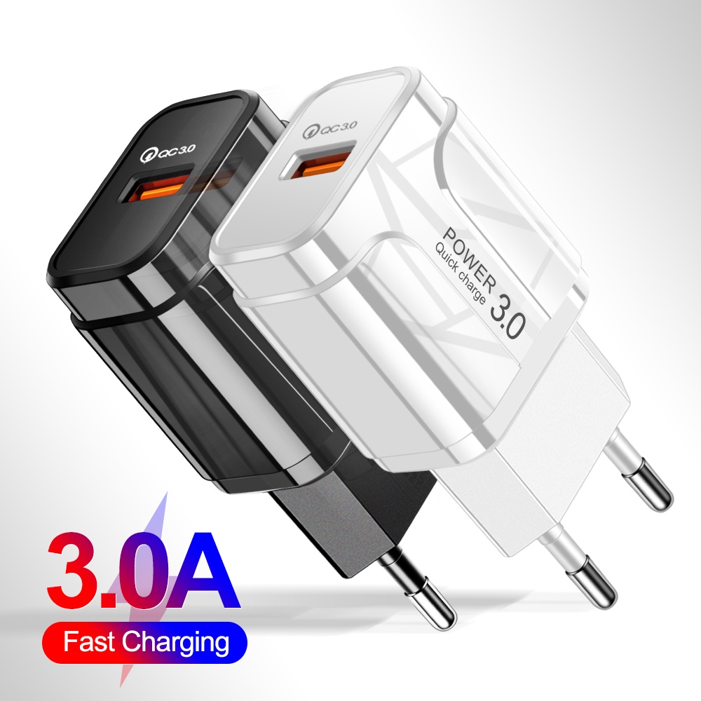 Charger USB 1 Port QC3.0 3A 18W EU Plug - SLS-002--OLAF