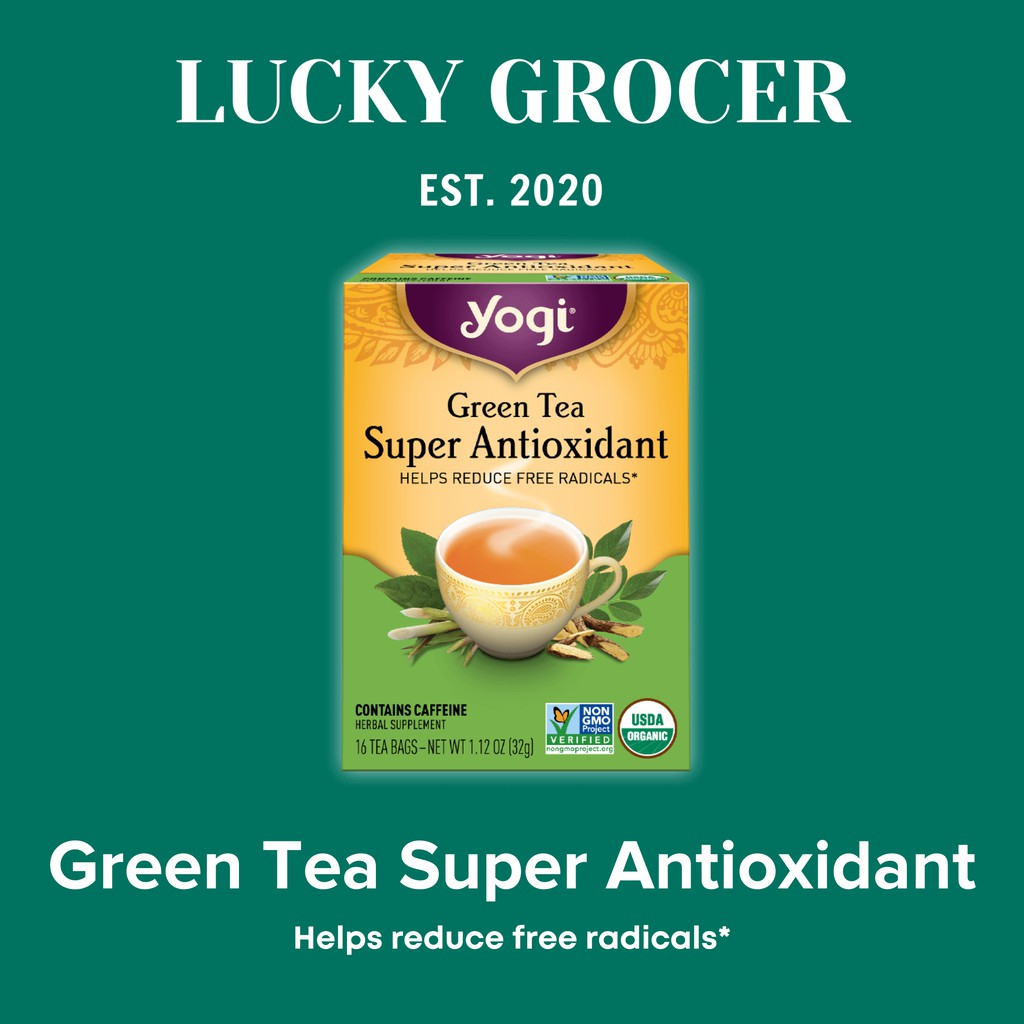 

Yogi Tea Green Tea Super Antioxidant Teh Hijau Antioksidan Organik Herbal Sehat Bugar 15mg Caffeine