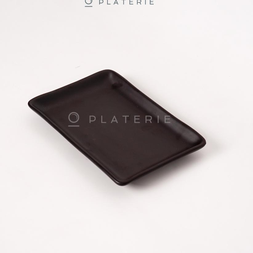 Update Terlaris PLATERIE Plater Piring/Mangkok Keramik Rectangular/Oval/Bowl Plate Black Matt