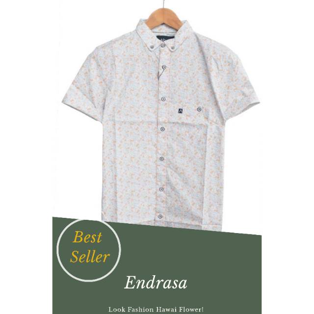 Baju kemeja pria lengan pendel distro motif surfing hawai