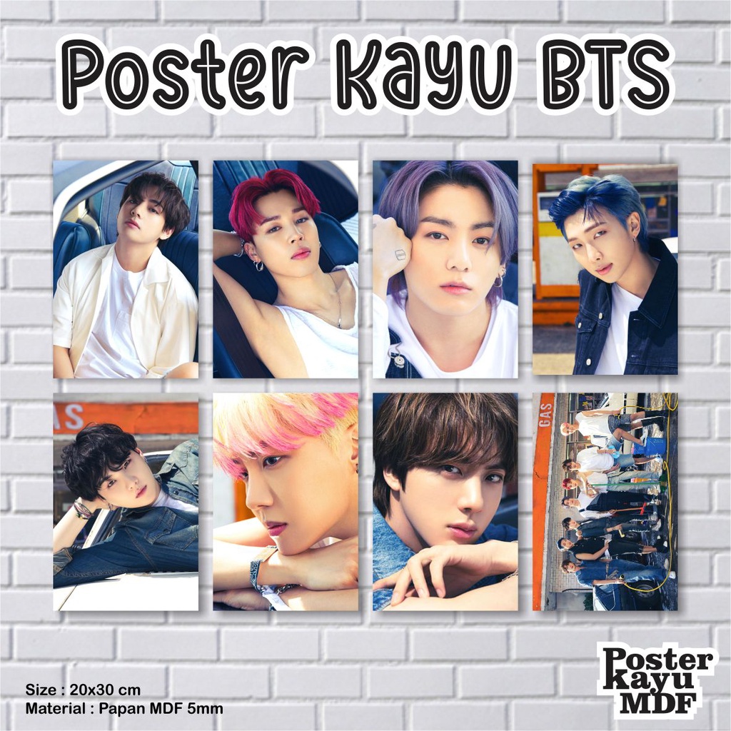 Poster Kayu BTS BUTTER ver 7 - 20 x 30 CM - Pajangan Dinding, Wall Decor, Hiasan Kamar KPOP BTS Berkualitas