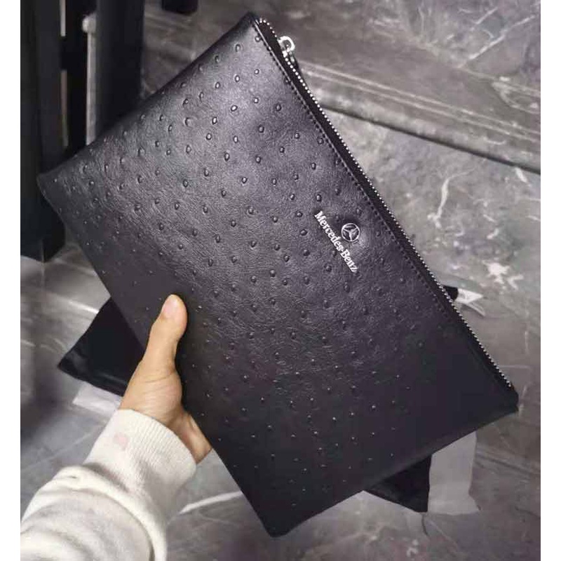Kulit Asli Tas Clutch Unisex Mercedes Benz