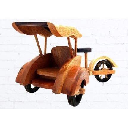 Miniatur Kayu Becak Dekorasi Miniatur Jogja