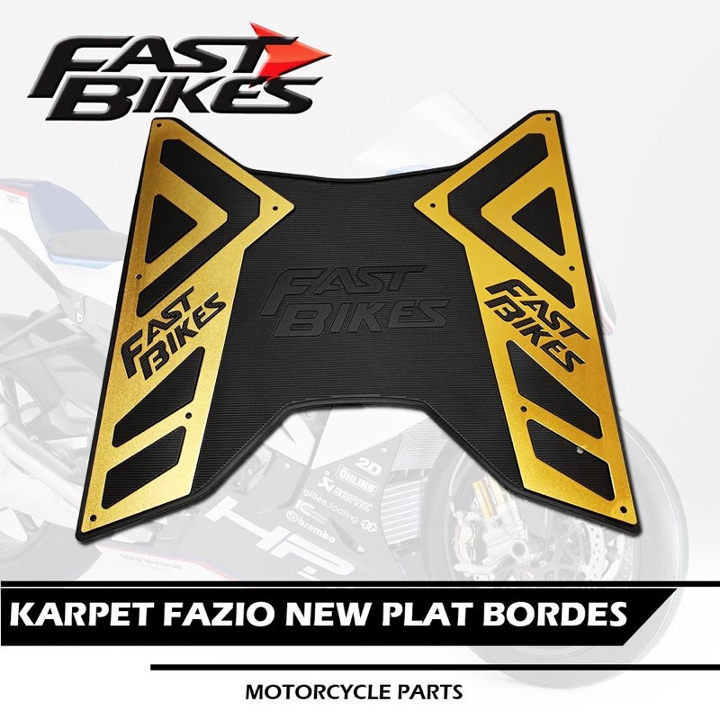 KARPET FAZIO PLAT BORDES NEW FASTBIKES PNP FAZIO 125 160 PIJAKAN KAKI CNC YAMAHA FAZIO