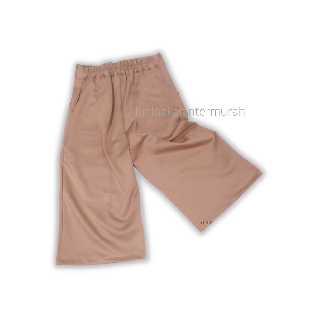 𝐏𝐑𝐎𝐌𝐎 (𝗖𝗢𝗗) -  Celana Kulot Polos Scuba Pendek 3/ 4 Wanita Premium Mayung Original Kekinian