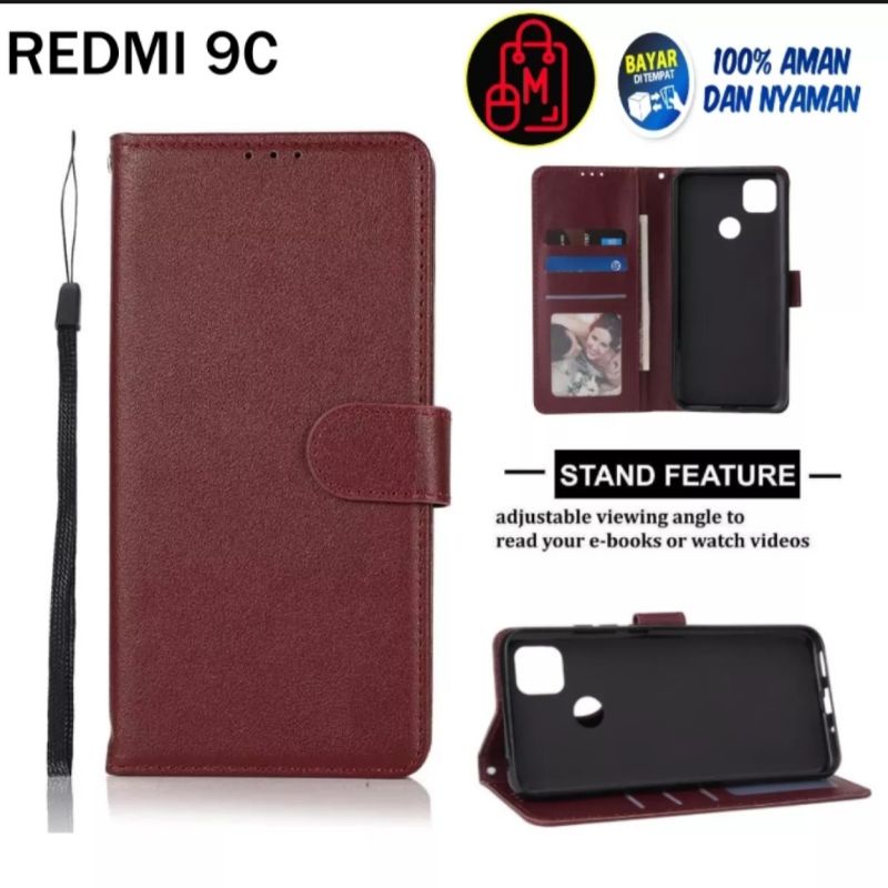 Dompet Hp Untuk Redmi 9C Leather Flip Case Redmi 9C