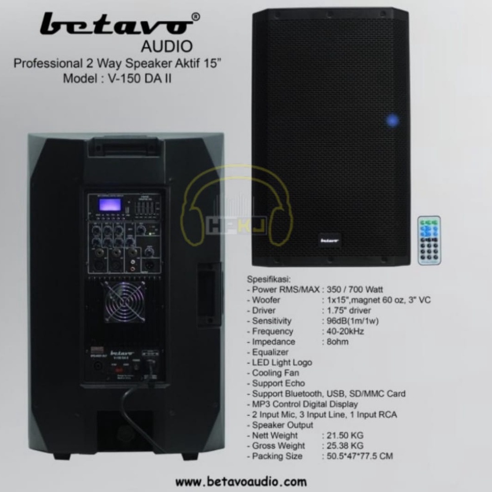 SPEAKER AKTIF 15 INCH BETAVO V-150 DA II Spiker aktif betavo v 150 da II