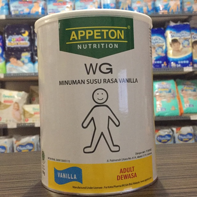 Appeton nutrition wg rasa vanila 900 gr ( Adult dewasa )