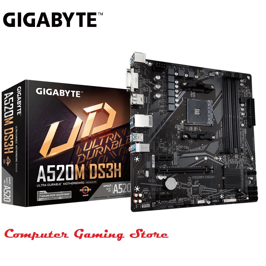 GIGABYTE A520M DS3H - Motherboard for AMD RYZEN AM4