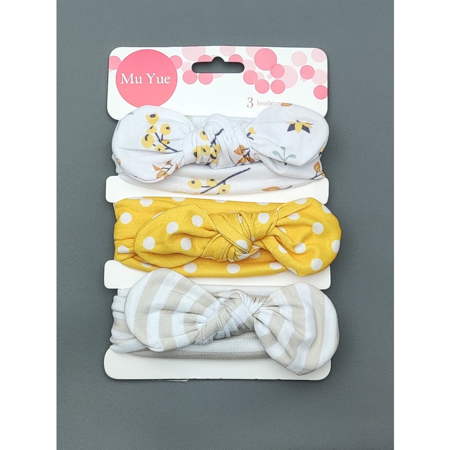 (1 set 3 pcs) Satu set bandana kain bayi / bando anak import