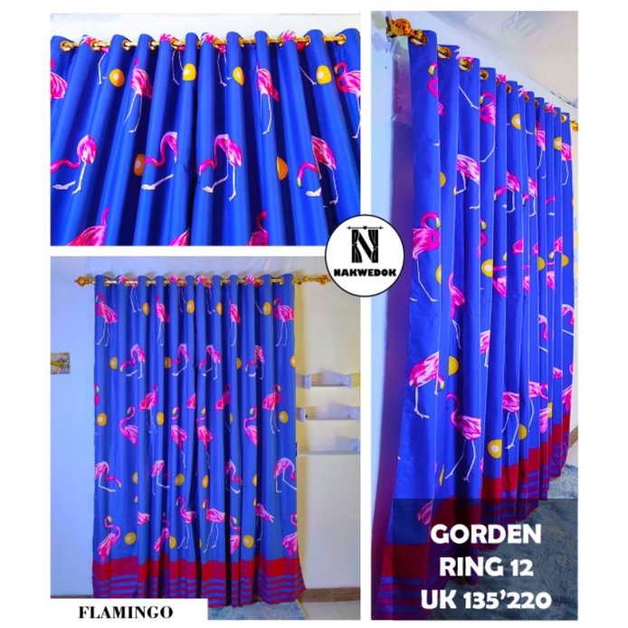 GORDEN SMOKRING RUANG TAMU MOTIF FLAMINGGO  GORDEN JENDELA