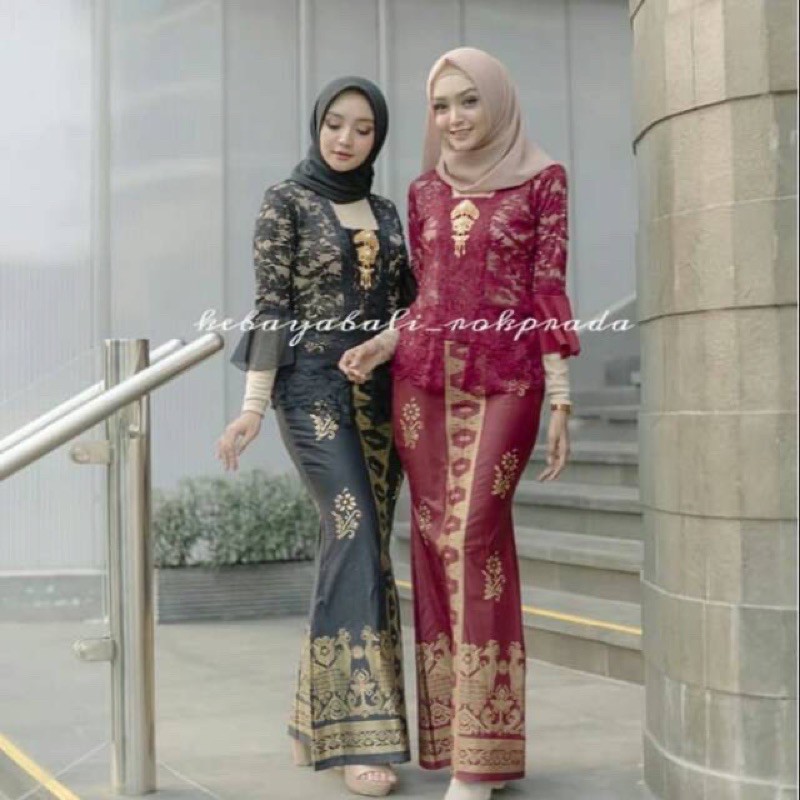 set kebaya bali hitam