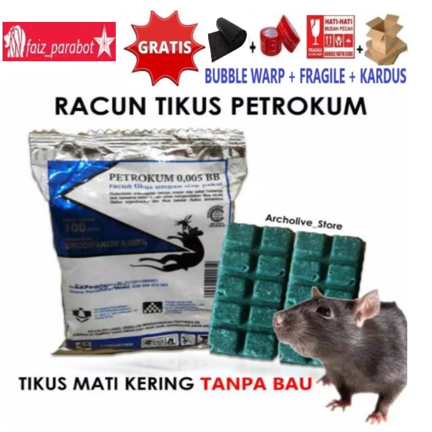 PETROKUM PERANGKAP SENTEG RACUN TIKUS MATI KERING SIAP PAKAI