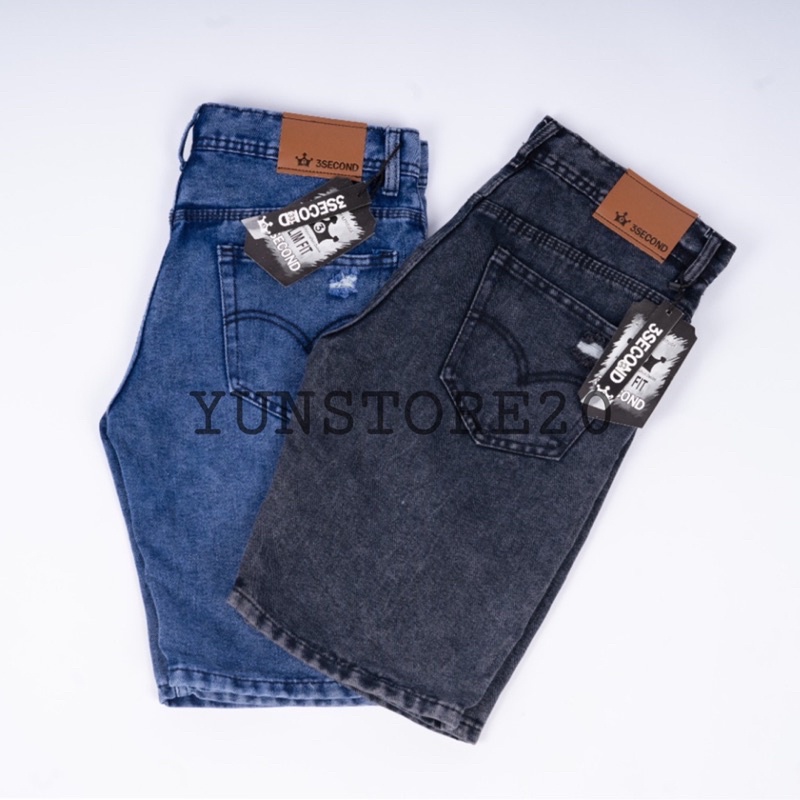 Celana Jeans Pendek Pria Sobek High Quality Size 28-33 Celana Pendek Jeans Sobek Pria Premium Original