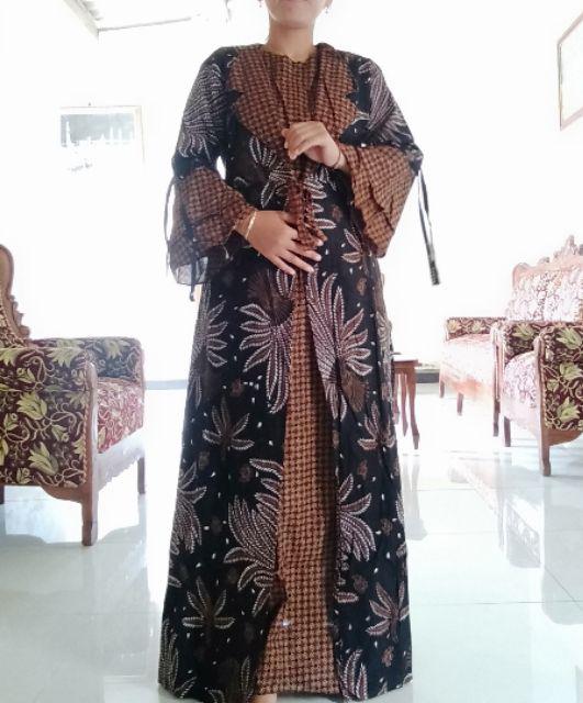 Couple Batik Gamis ,, Kerah Jazz Produk Original , Matt Katun Primis