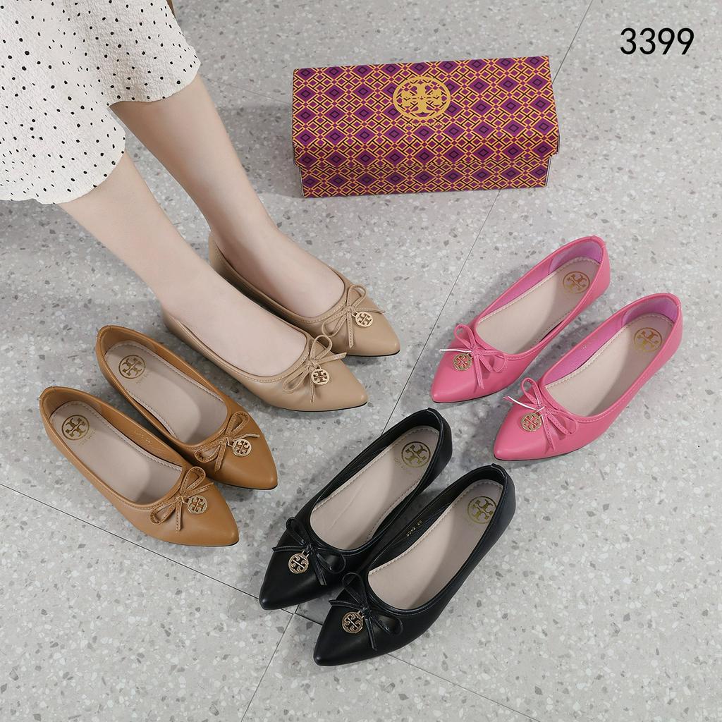 T 3399 Leather Ballerina Flats Shoe