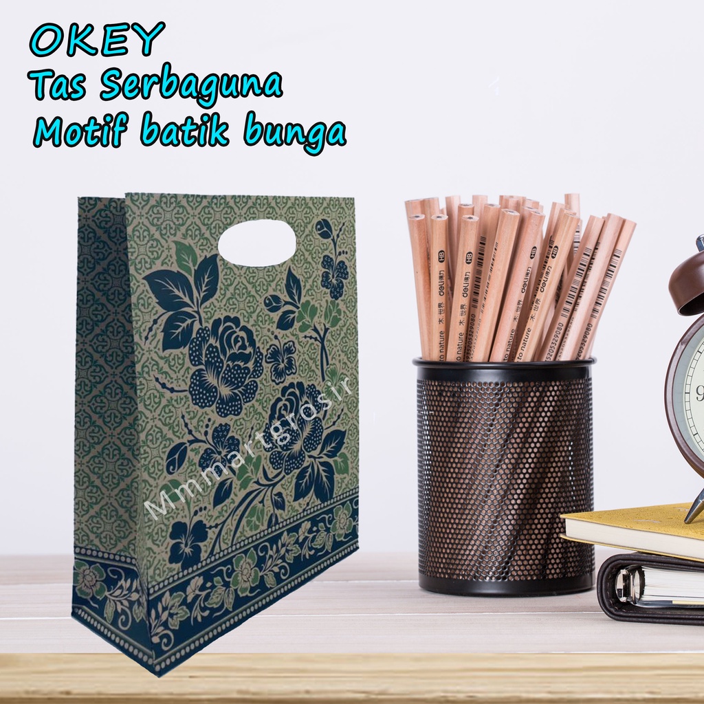 OKEY / Tas Jinjing / Motif batik bunga / 260x200x80mm