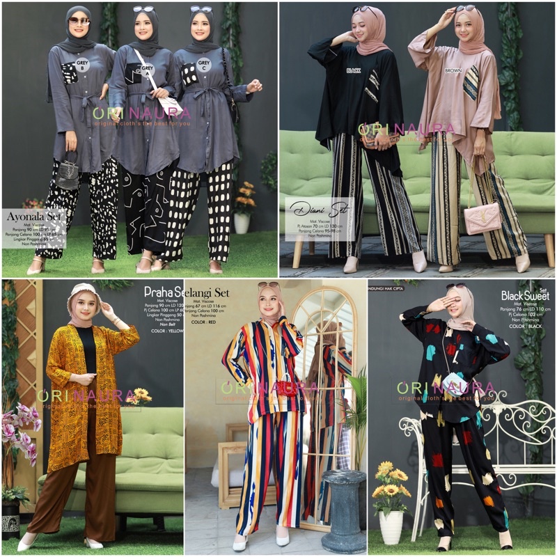 Setelan Motif Oneset Setcel Katun Cotton Rayon Viscose Adem Busui Ori Naura