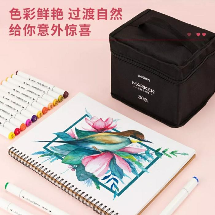 

DELI COLOR MARKER WITH BAG 80 PCS - 40 WARNA
